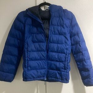 Uniqlo blue puffy lightweight jacket